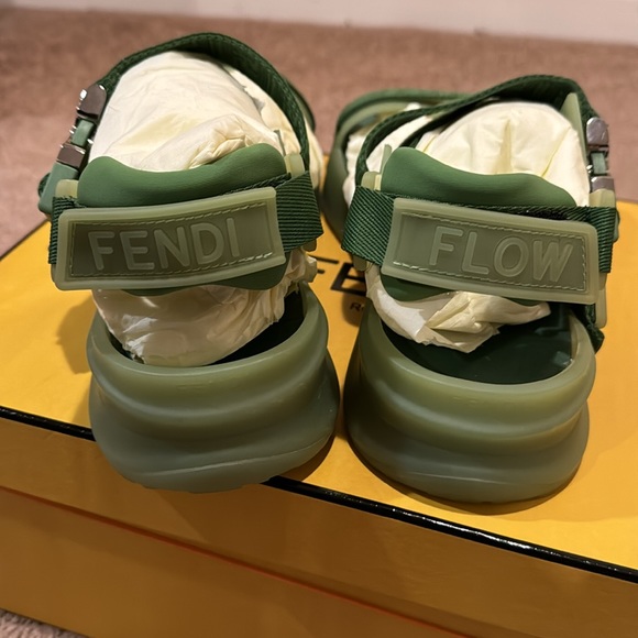 Green Fendi Sandals. Size 10 main image 7